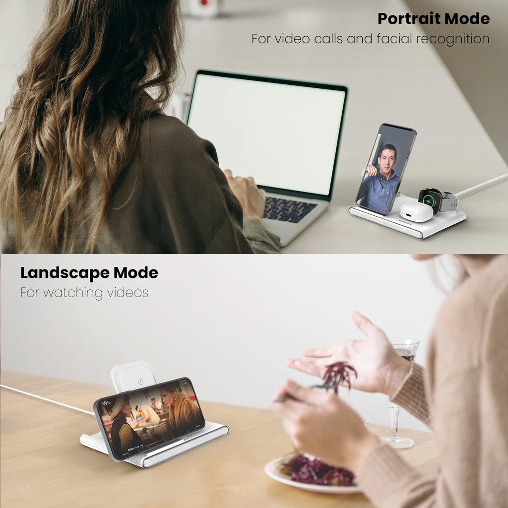 4-in-1 Foldable Wireless Charging Station with LED Night Light