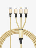 USB - C Gold 3 - in - 1 Charging Cable - Electronic Accessories Outlet