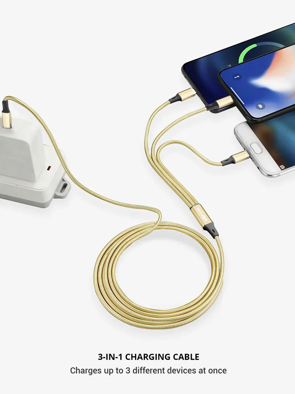 USB - C Gold 3 - in - 1 Charging Cable - Electronic Accessories Outlet