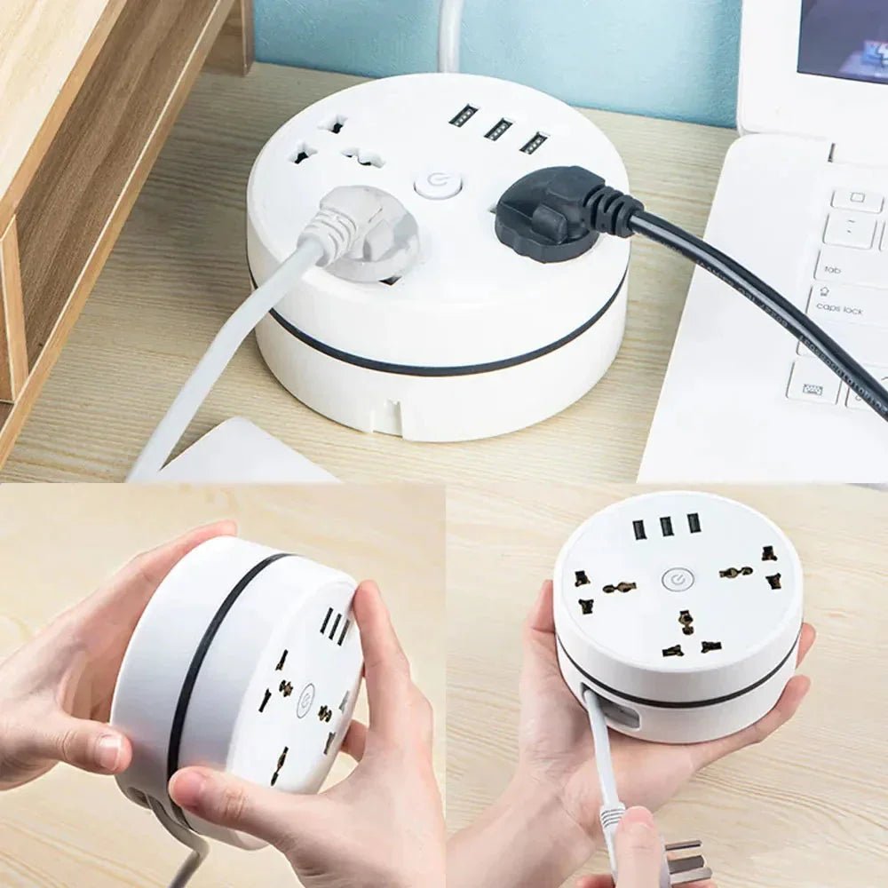 EU Plug AC Outlet Smart Home Power Strip – Multipurpose Electrical Extension Cord with USB Ports & Fast Charging - Electronic Accessories Outlet