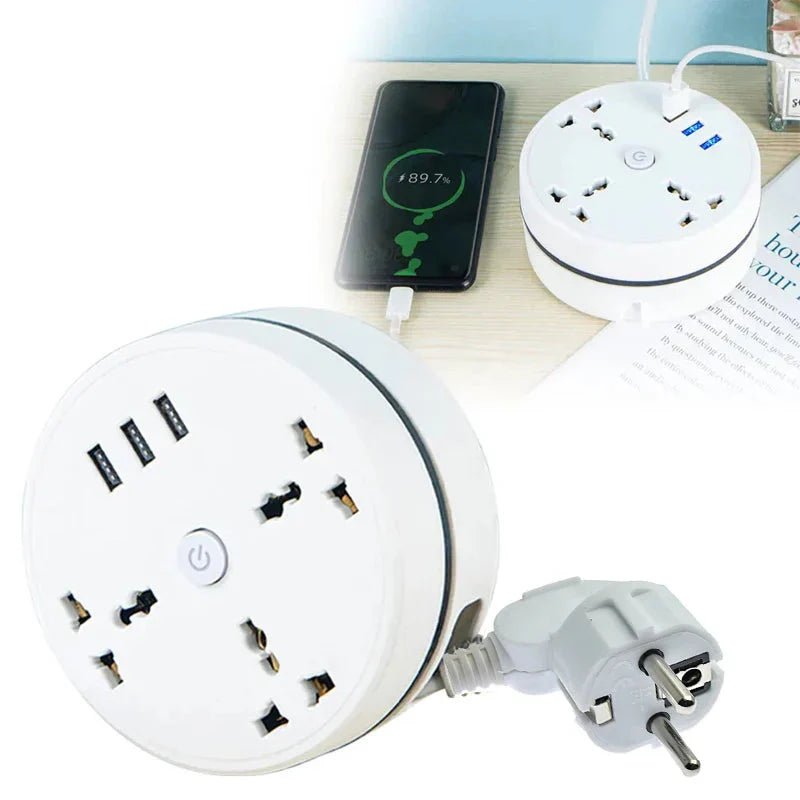 EU Plug AC Outlet Smart Home Power Strip – Multipurpose Electrical Extension Cord with USB Ports & Fast Charging - Electronic Accessories Outlet