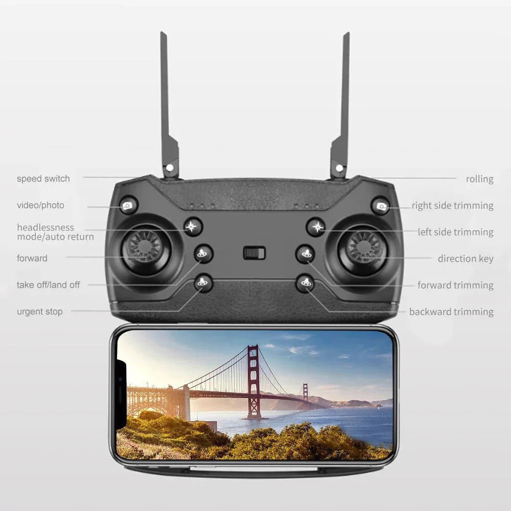 E88 Pro Foldable Quadcopter Drone - WIFI FPV, HD 4K Camera, Altitude Hold - Electronic Accessories Outlet