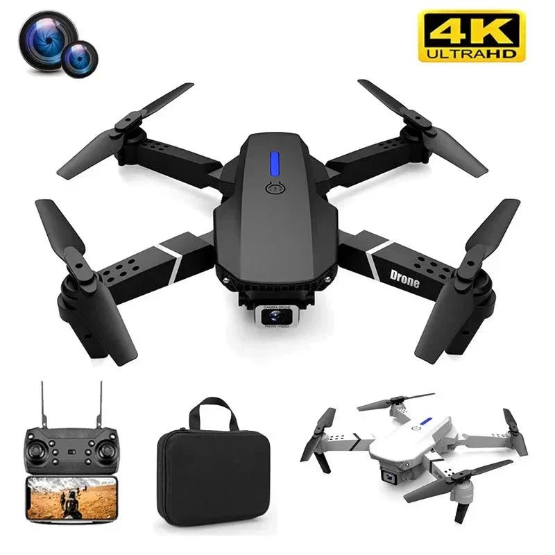 E88 Pro Foldable Quadcopter Drone - WIFI FPV, HD 4K Camera, Altitude Hold - Electronic Accessories Outlet