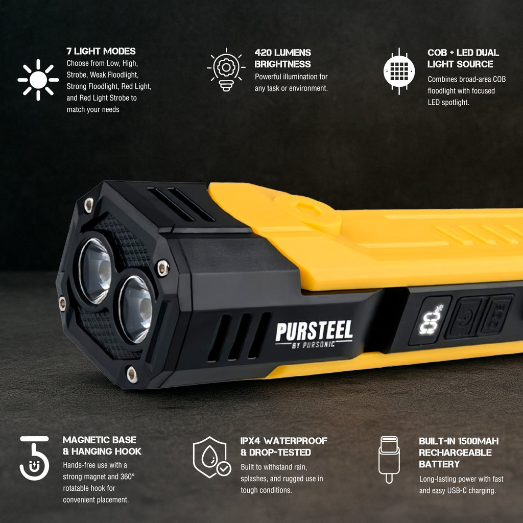 Emergency Prep Bundle: Pursonic 2 - in - 1 Ultra Bright Flashlight & LED Fast Charging Power Bank - Electronic Accessories Outlet