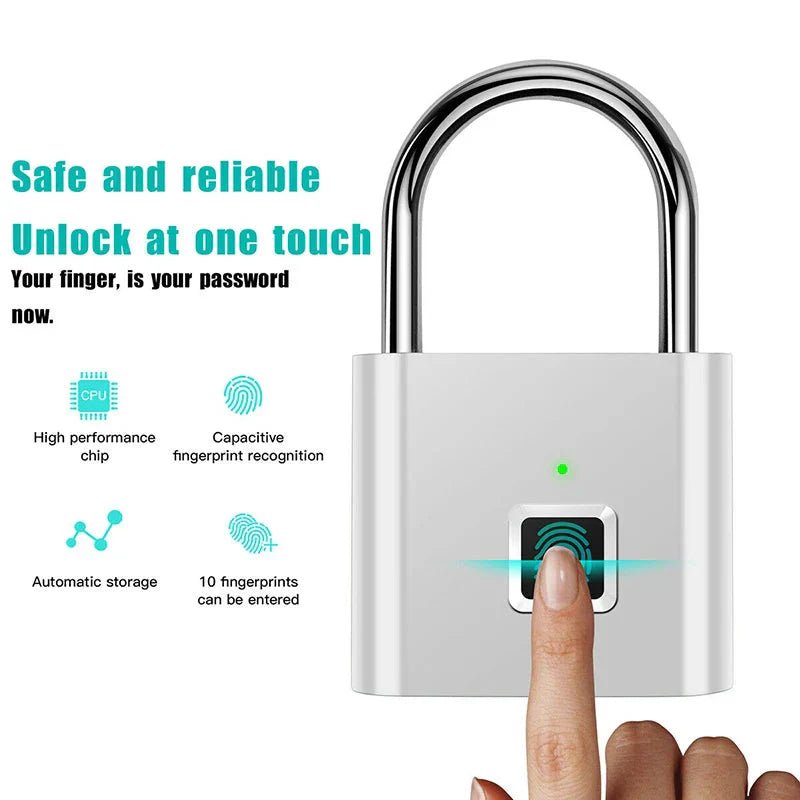 Smart Fingerprint Padlock - Electronic Accessories Outlet