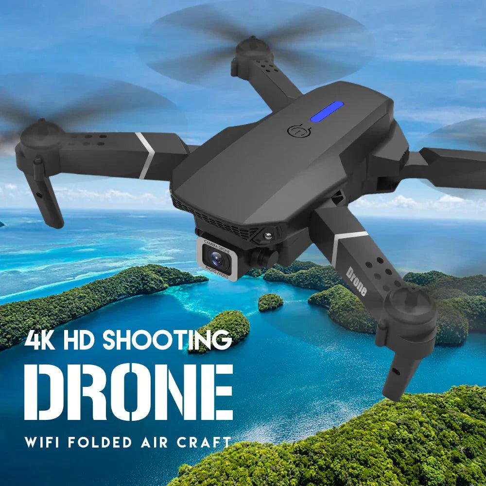 E88 Pro Foldable Quadcopter Drone - WIFI FPV, HD 4K Camera, Altitude Hold - Electronic Accessories Outlet