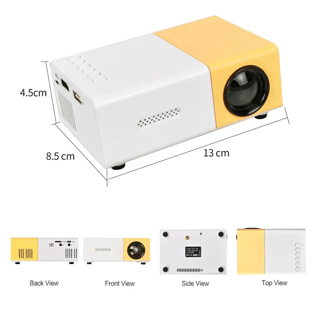 Mini Projector – 1080P Full HD Support, Portable LED Projector, 4K Video Playback, Multiple Connectivity Options - Electronic Accessories Outlet