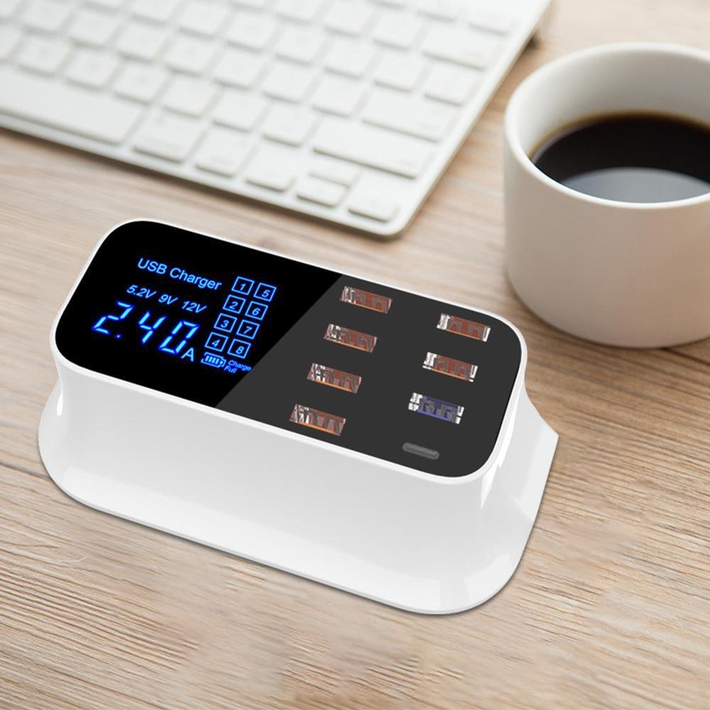 Multi-Port USB Charging Station with Type-C - 6-Device Fast Charger