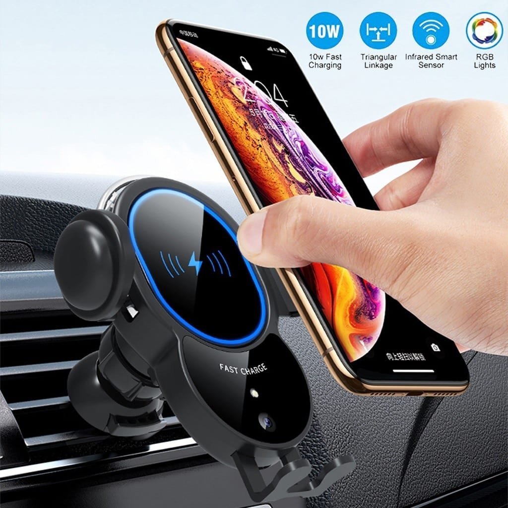 10W Wireless Automatic Clamping Mount Fast Charger For Your Car - Electronic Accessories Outlet