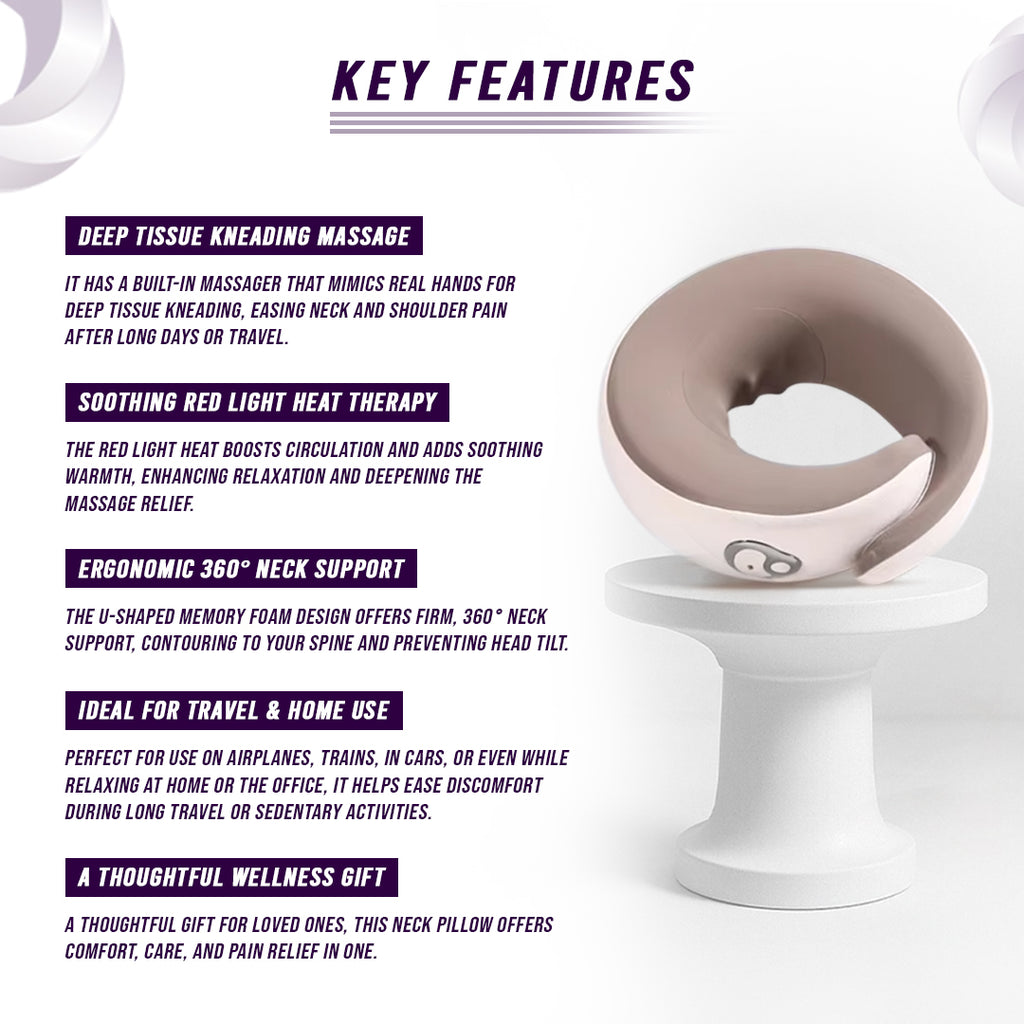 Multi-Purpose Neck Massage Pillow w/Heat