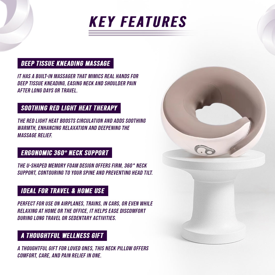 Multi-Purpose Neck Massage Pillow w/Heat